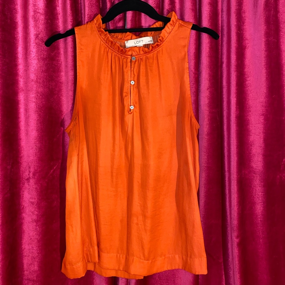 LOFT | Orange High Neck Tank Blouse